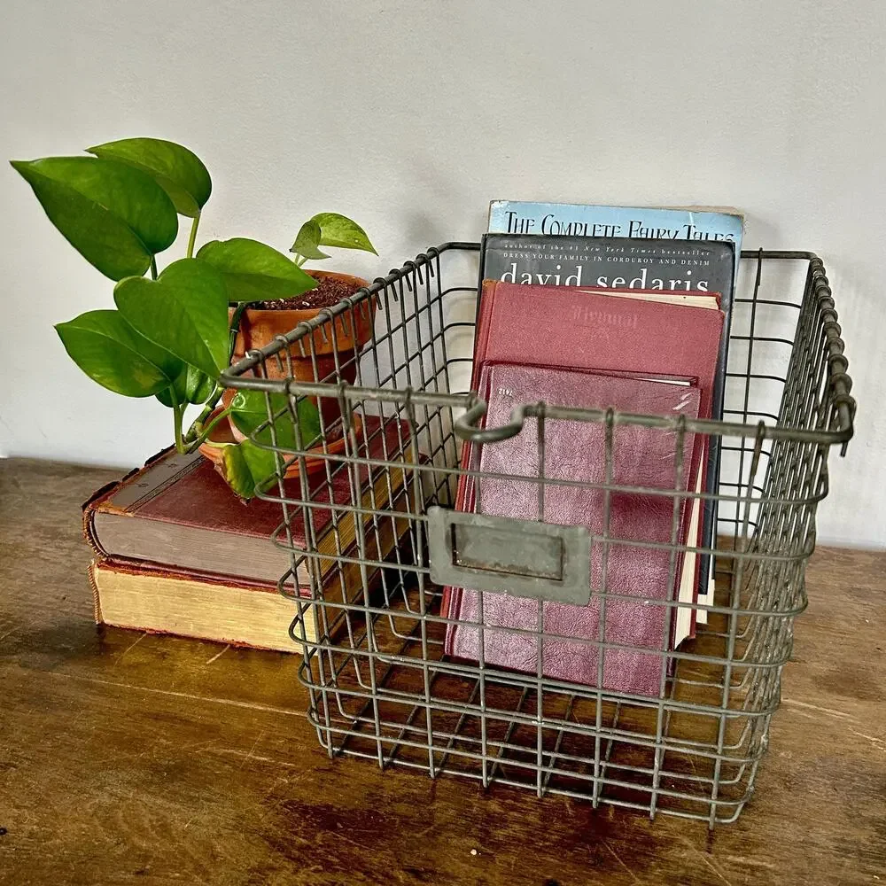 Vintage Industrial Wire Basket | Retro Gym Locker | Milk Crate Storage | MCM Bin